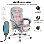 Massage Office Chair Gaming Computer Desk Swivel Recliner Chair Leather Footrest
