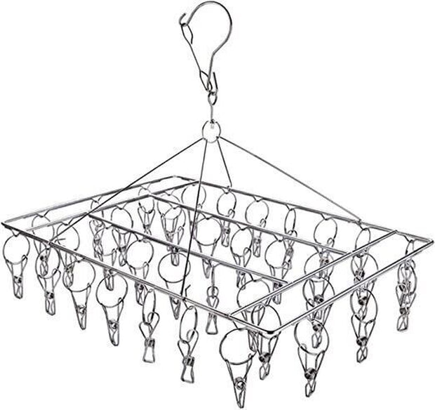 36 Thickened Clip Underwear Sock Hanger Laundry Airer Dryer Rack Stainlesssteel