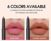 Enmart 6 Pcs Matte Lipstick Set, Lip Liner Crayon Pencil, Nude Longwear Waterproof Long Lasting Soft Pen, Red Brown Lipstic Female Christmas Cosmetic Makeup Lip Gloss Kit for Women