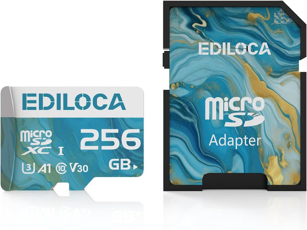 Ediloca 32GB Micro SD Card, Memory Card with SD Adapter, Read Speed up to 90Mb/S, UHS-I TF Card for Full HD Video Recording, Compatible with Smartphone, Dash Cam, Camera and Drones, C10, U1,V10, A1