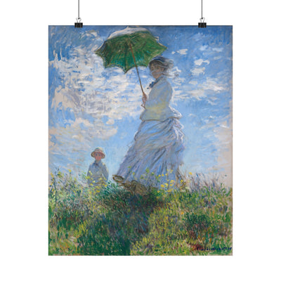 Matte Vertical Poster - Woman with a Parasol - Madame Monet and Her Son, 1875, Claude Monet