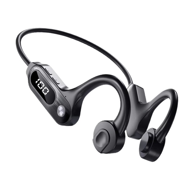 V30 Bone Conduction Wireless Earphone Bluetooth 5.3 Sports Headphone with LED Display Ear-Hanging Headset for Running Exercising