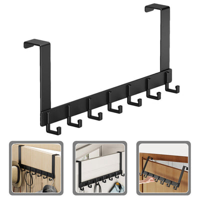 Heavy Duty Aluminium 7 Hook over Door Organiser Rack Coat Towel Robe Hanger