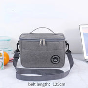 Portable Lunch Bag Food Thermal Box Durable Waterproof Office Cooler Lunchbox with Shoulder Strap Picnic Bag for Couples Unisex