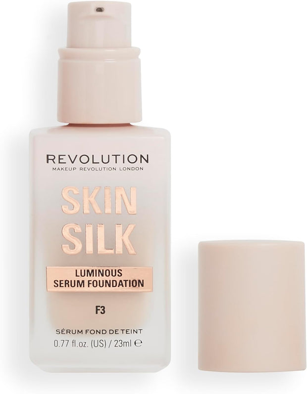 Makeup Revolution, Skin Silk Serum Foundation, Light to Medium Coverage, Contains Hyaluronic Acid, F7, 23Ml