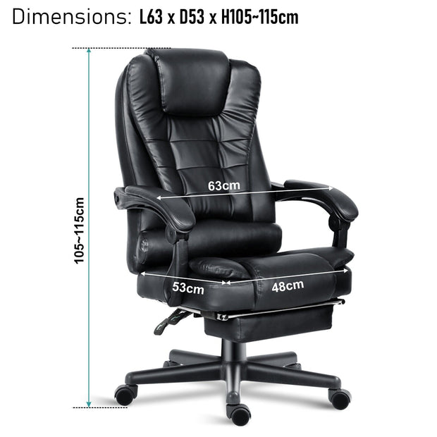 Massage Office Chair Gaming Computer Desk Swivel Recliner Chair Leather Footrest