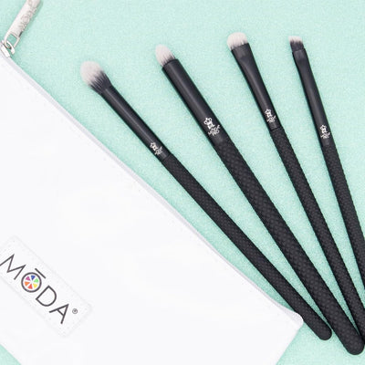 Royal & Langnickel Full Size Pro Bold Eye 5Pc Makeup Brush Set with Pouch, Includes, Crease, Smokey Eye, Smudger and Line Brushes, Black, BMX-BEK5