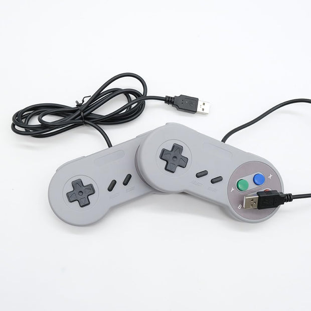 TRIXES Pack of 2 Wired USB Controllers - Compatible with SNES Emulators - Retro Gaming Joypads Gamepad - Suitable for Gaming PC, Computer, Laptop, Raspberry Pi