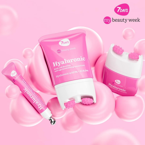 7Days Eye Cream with Hyaluronic Acid - Korean Skincare - Eye Cream for Dark Circles and Puffy Eyes - anti Aging Eye Bags Remover - anti Wrinkles Eye Gel with Cooling Massager