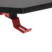 Gaming Desk Steel Frame W/ Cup Holder Headphone Hook Adjustable Feet Red