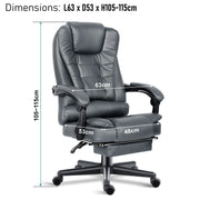 Massage Office Chair Gaming Computer Desk Swivel Recliner Chair Leather Footrest