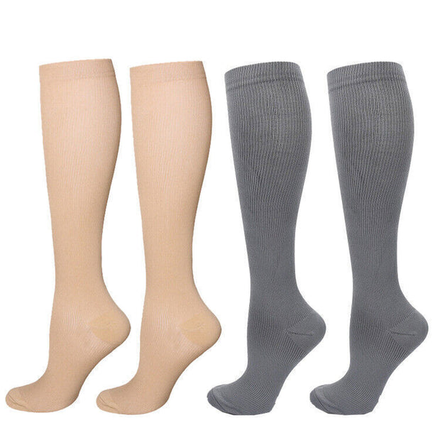 1/2Pair Knee High 20-30Mmhg Compression Graduated Support Socks Men'S Women'S