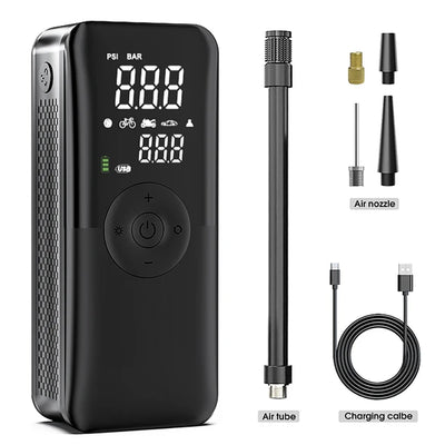 Rechargeable Air Pump Tire Inflator Portable Compressor Digital Cordless Car, Motorcycle and Bike Tyre Inflator