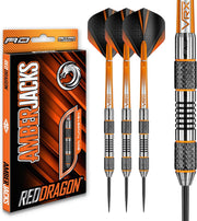 RED DRAGON Amberjack Series Darts Set with Flights and Shafts (Stems)