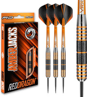 RED DRAGON Amberjack Series Darts Set with Flights and Shafts (Stems)