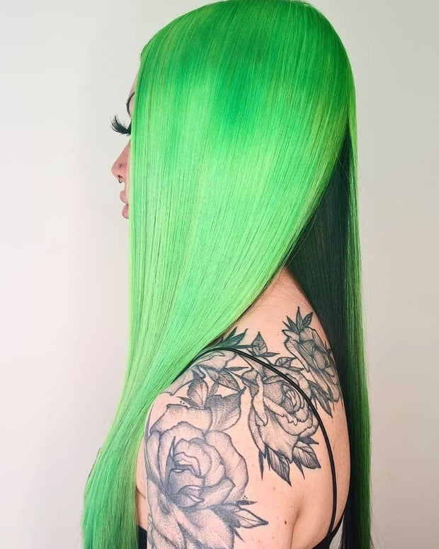 Vibrant Toxic UV Semi-Permanent Hair Dye. Highly Pigmented Neon Green Conditioning & Oil Nourishing Vegan Formula | No Bleach or Ammonia | 100Ml (Pack of 2)