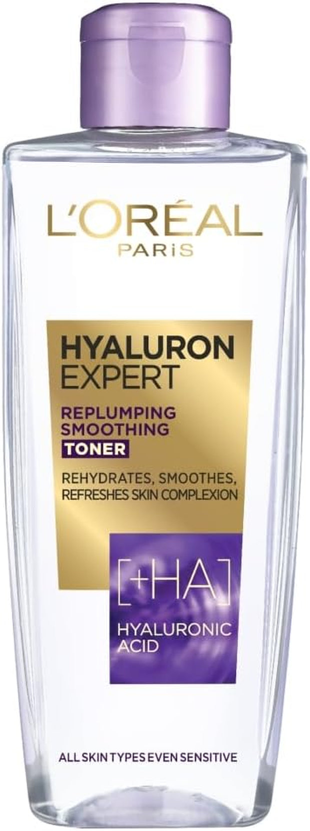 L'Oréal Paris Hyaluron Expert Replumping Toner, Hyaluronic Acid, Removes Traces of Makeup and Refreshes Skin Complexion, 200Ml