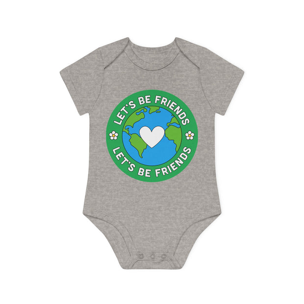 Baby Organic Short Sleeve Bodysuit - Let's be friends