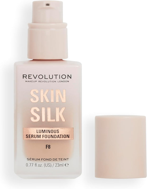 Makeup Revolution, Skin Silk Serum Foundation, Light to Medium Coverage, Contains Hyaluronic Acid, F7, 23Ml