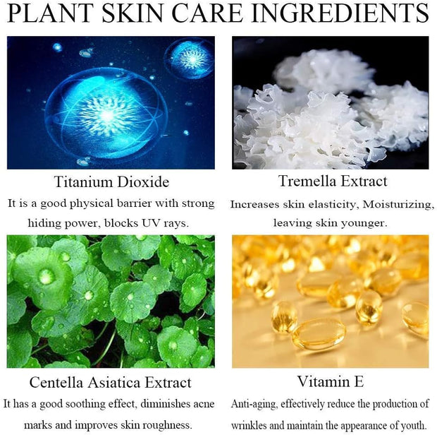 2PCS Mushroom Head Air Cushion CC Cream Natural Moisturizing Full Coverage Foundation Brightening Pigment BB Cream Matte Foundation Set Gift for Women (Natural)