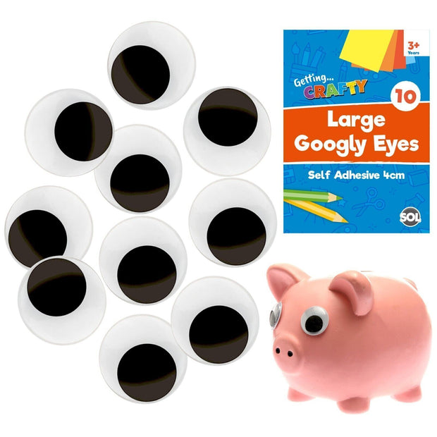 10-50 Large Self Adhesive Googly Eyes 40Mm Stick on Sticky Wobbly Wiggly Craft