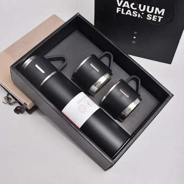 500ML 304 Stainless Steel Vacuum Insulated Bottle Gift Set Office Business Style Coffee Mug Thermos Bottle Portable Flask Carafe