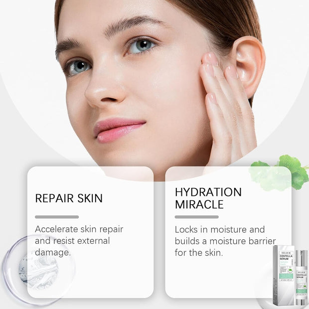 50Ml Centella Asiatica Hydrating Serum,Anti-Aging Face Serum,Skincare Serum,Hyaluronic Acid Serum,Face Serum for Women with Hyaluronic Acid,Anti Wrinkle Face Cream,Serums Skincare,Facial Moisturiser