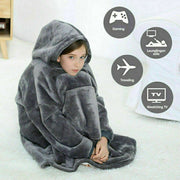 Hooded Snuggle Blanket Super Soft Oodie Winter Warm Wearable Hoodie Robe Comfort