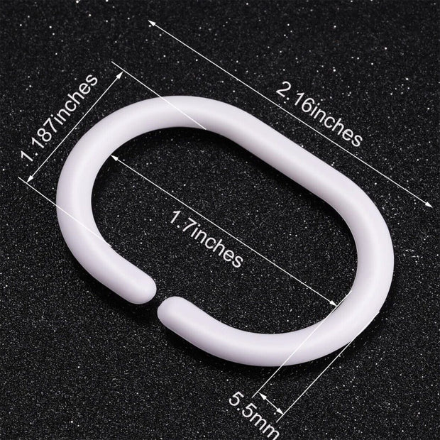 New Waterproof Polyester Fabric Bathroom Shower Curtain Sheer Panel 12 Hooks