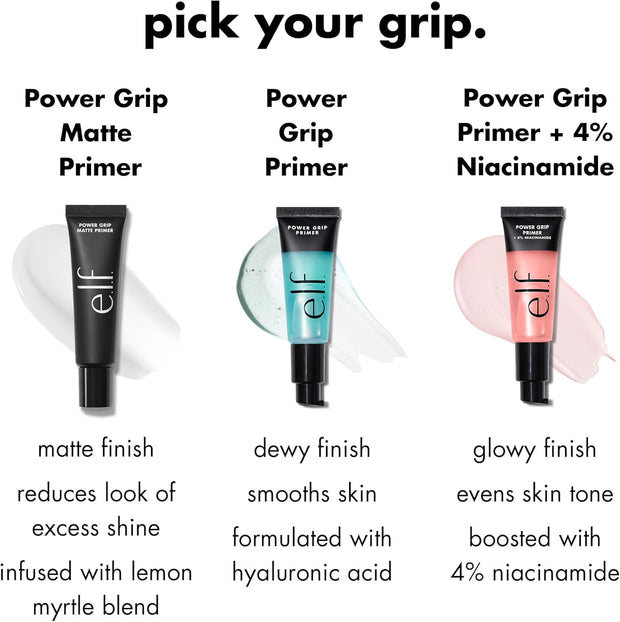 E.L.F. Power Grip Primer, Gel-Based & Hydrating Face Primer for Smoothing Skin & Gripping Makeup, Moisturizes & Primes, 0.811 Fl Oz, Clear