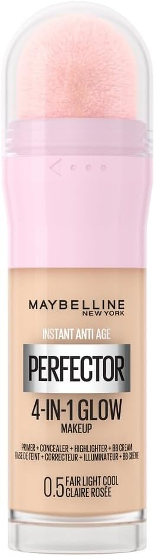 Maybelline New York Instant anti Age Rewind Perfector, 4-In-1 Glow Primer, Concealer, Highlighter, Self-Adjusting Shades, Evens Skin Tone with a Glow Finish, Shade:01 Light