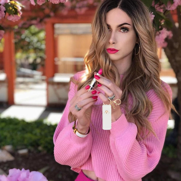 NICENEEDED 2 Pack Lipstick Organizer Keychain, Portable Leather Lipstick Case, Lip Gloss Bag Lip Balm Storage Holder for Women Traveling Lipstick Storage