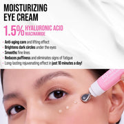 7Days Eye Cream with Hyaluronic Acid - Korean Skincare - Eye Cream for Dark Circles and Puffy Eyes - anti Aging Eye Bags Remover - anti Wrinkles Eye Gel with Cooling Massager