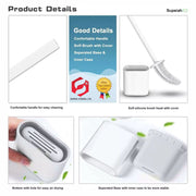 Toilet Brush & Toilet Brush Holdersilicone Soft TPR Cleaning Brush Full Set 2PK