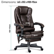 Massage Office Chair Gaming Computer Desk Swivel Recliner Chair Leather Footrest