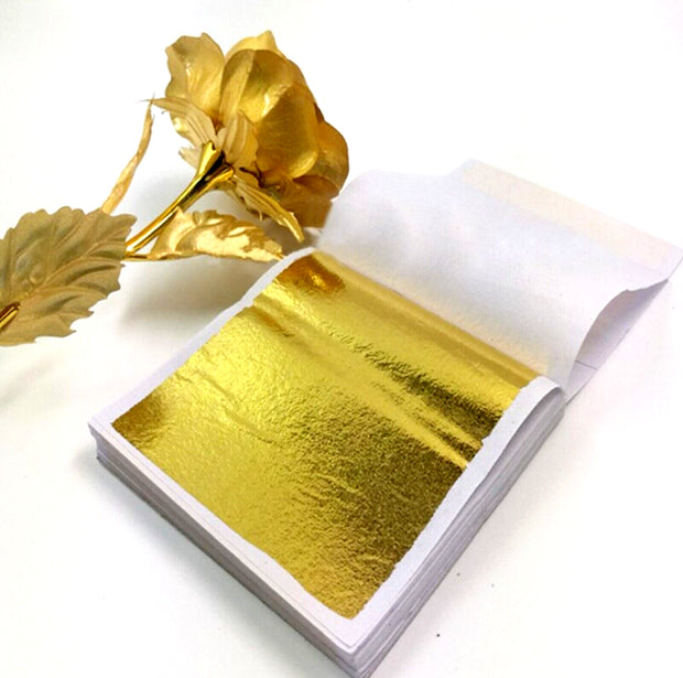 10X Imitation Gold Leaf Sheets Gold Foil Gilding Art Craft Metallic Transfer DIY