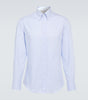 Brunello Cucinelli Men's Blue Cotton Shirt | Luxury Casual Dress Shirt