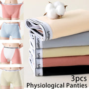 3Pcs Cotton Women'S Menstrual Panties Physiological Pants Leak Proof Underwear Ladies Period Panty High Waist Safety Briefs