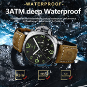 Luxury Sports Watch for Man Waterproof Luminous Date Chronograph Men Watch Leather Quartz Men'S Watches Clock Reloj+Box