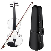 4/4 Violin Suitable for Beginners Student White Violin with Case/Bow/Strings/Tuner/Mute/Violin Bridges Accessories Violin Sets