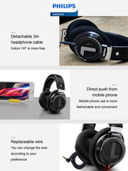 SHP9500 Headphone Hifi Stereo Wired Earphone Computer Online Learning Earbuds Esports Game 3.5Mm 6.3Mm Universal Headset