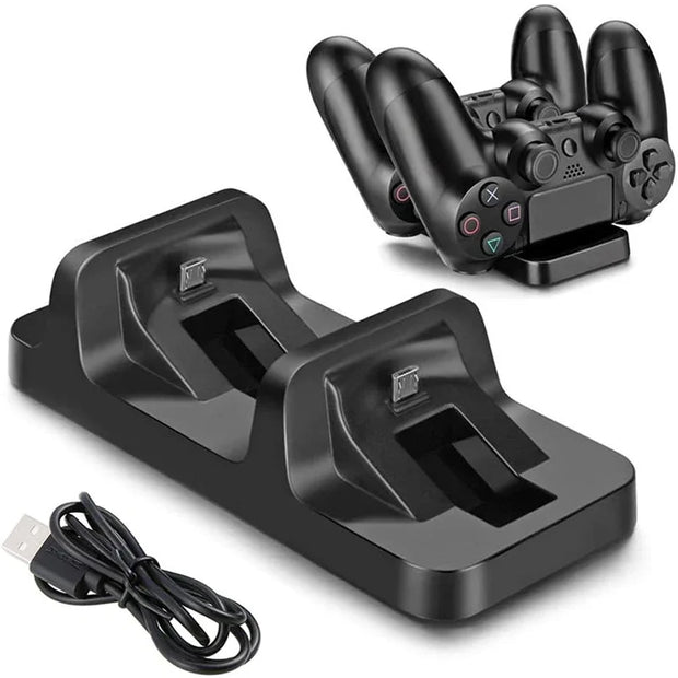 Gamepad Dual Charger Dock Stand for PS4 Controller Wireless Handle Fast Charging Station Holder for PS4 Game Accessories