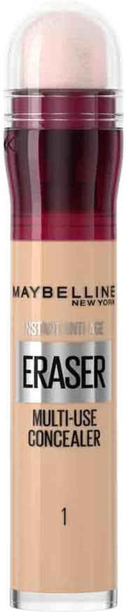 Maybelline Concealer Instant anti Age Eraser Eye, Dark Circles and Blemish, Ultra Blendable Formula , Dermatologist Tested & Suitable for Sensitive Skin 01 Light