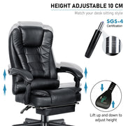 Massage Office Chair Gaming Computer Desk Swivel Recliner Chair Leather Footrest