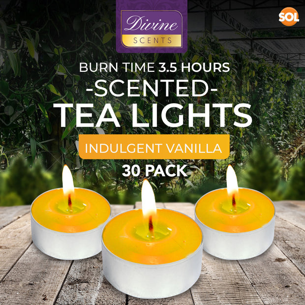 30Pk Scented Tea Lights Candles | Various Perfumes 4 Hour Burn Night T Tealights