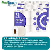 72 Toilet Rolls 3 Ply Bathroom Tissue Quilted Soft Clean Embossed Paper Bulk Buy