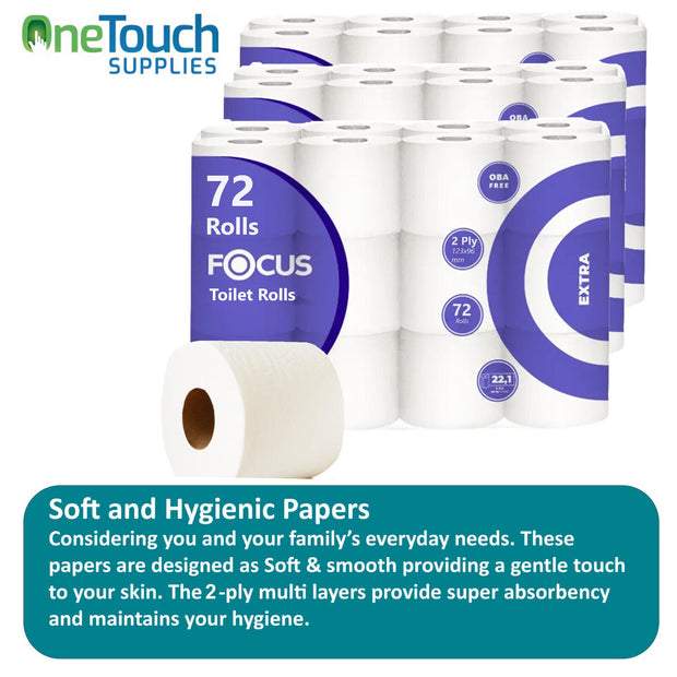 72 Toilet Rolls 3 Ply Bathroom Tissue Quilted Soft Clean Embossed Paper Bulk Buy