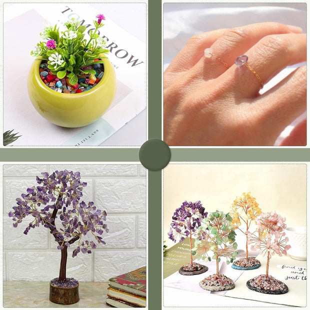 500Pcs 7 Chakra Crystal Chips, 5-8Mm Gemstone Beads, Irregular Natural Crystal Beads for Jewellery Making, Drilled Tumbled Chips for Bracelet Making