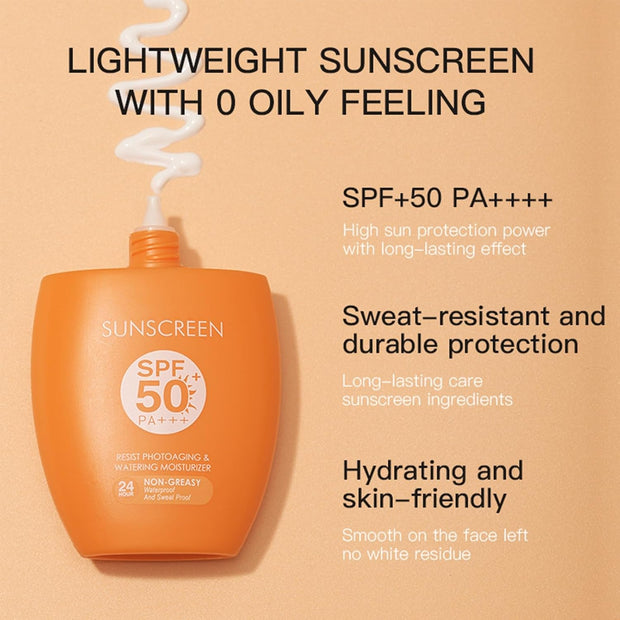Spf 50 Face Moisturiser - Face Sun Cream - Suncream Factor 50 for Face and Body - Face Sunscreen for against Sun Rays - Factor 50 Face Cream Moisturizing Fresh Not Greasy & Water Resistant