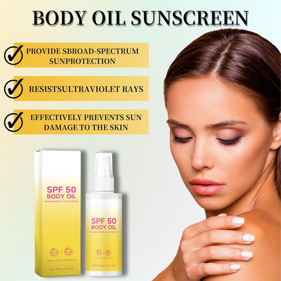 Body Oil Sunscreen SPF 50 - Body Oil for Women - Hydrating, Nourishing, Sun Protection - Body Moisturiser for Dry Skin - Broad Spectrum Sunscreen Protection for All Skin Type